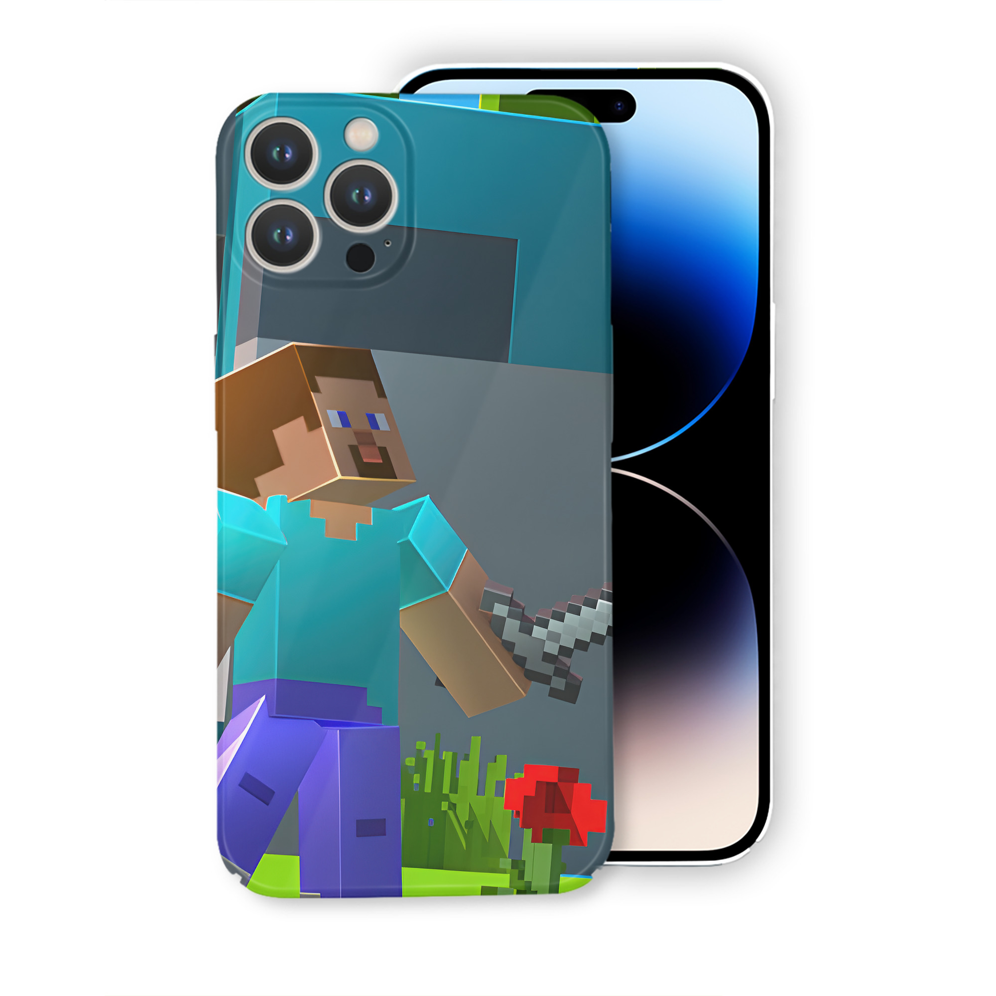 （画像用） マインクラフト ブロックの世界 Minecraft MC Block world 【iPhone 14シリーズ対応】ハードケース